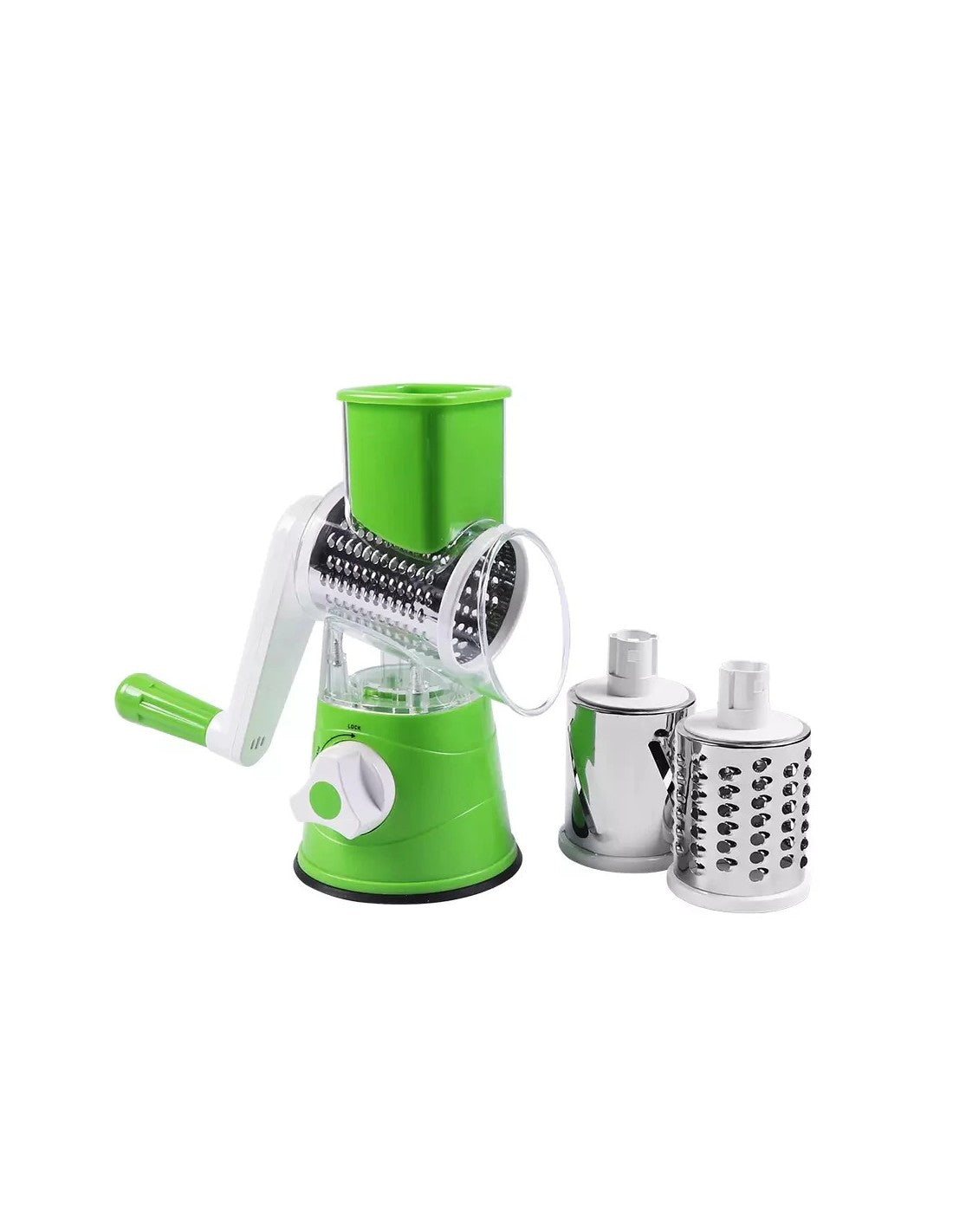 Multifunctional Manual Vegetable Cutter & Slicer | 3-in-1 Round Rotary Drum Grater & Shredder | Hand-Crank Food Processor Kitchen Gadget for Vegetables, Nuts & Cheese