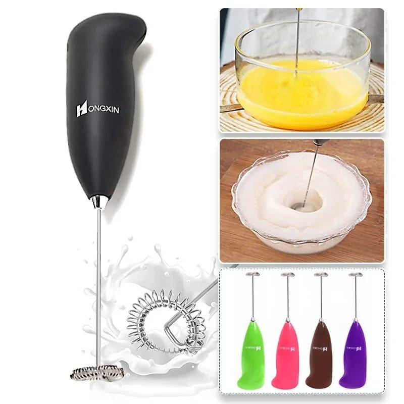 Hongxin Handheld Electric Coffee Beater & Milk Frother | Battery Operated Drink Mixer & Egg Whisk | Portable Mini Foam Maker for Lattes, Cappuccinos & Hot Chocolate (Random Color)