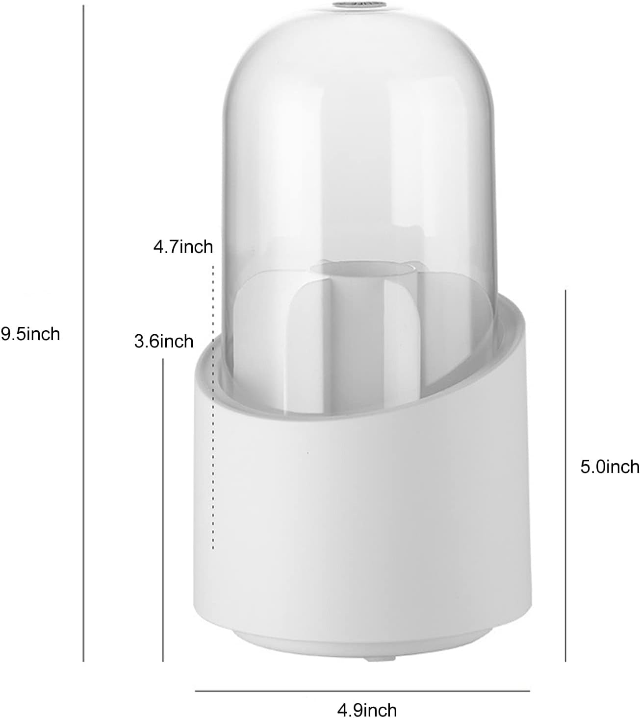 360° Rotating Makeup Brush Organizer with Dustproof Cover | Desktop Cosmetic Storage Box for Lipsticks, Eyebrow Pencils & Beauty Tools