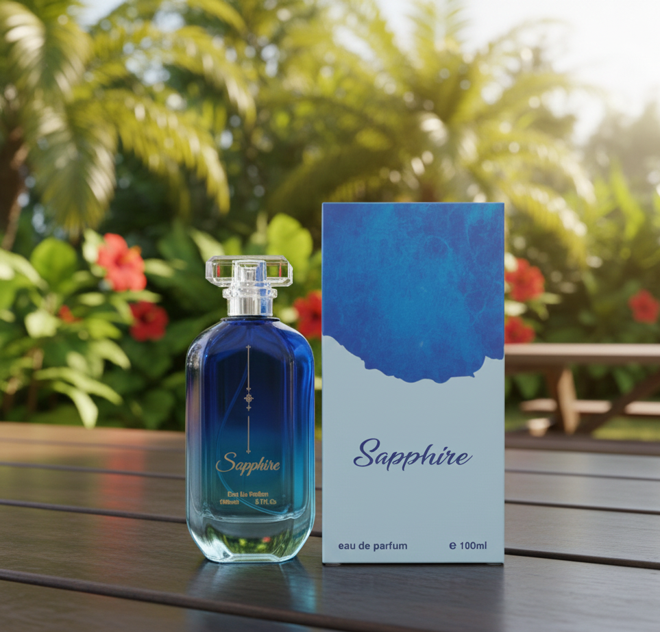 Sapphire Eau De Parfum (EDP) for Men & Women | 100ml Premium Long-Lasting Unisex Fragrance | Elegant Ocean Fresh & Warm Amber Signature Scent