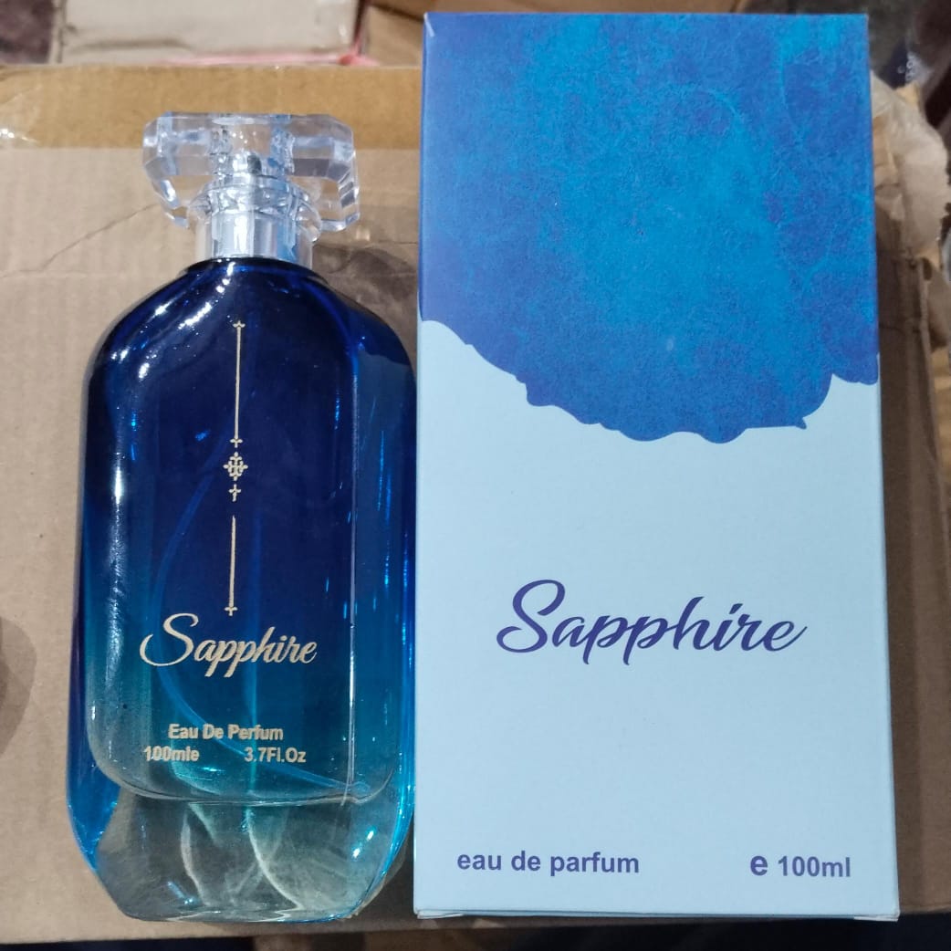 Sapphire Eau De Parfum (EDP) for Men & Women | 100ml Premium Long-Lasting Unisex Fragrance | Elegant Ocean Fresh & Warm Amber Signature Scent