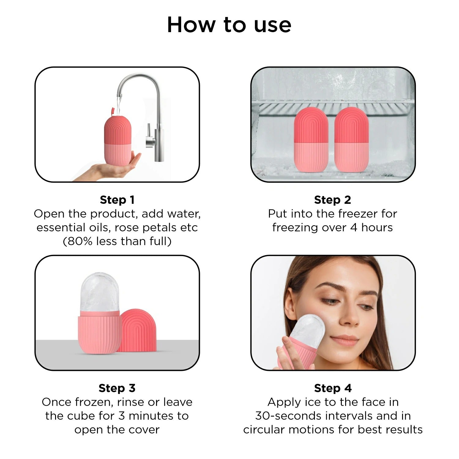 Silicone Ice Facial Roller Face Massager | Cryotherapy Glow Contour Cube for Eyes, Face & Neck | Natural Skin Tightening & Depuffing Beauty Tool (Random Color)