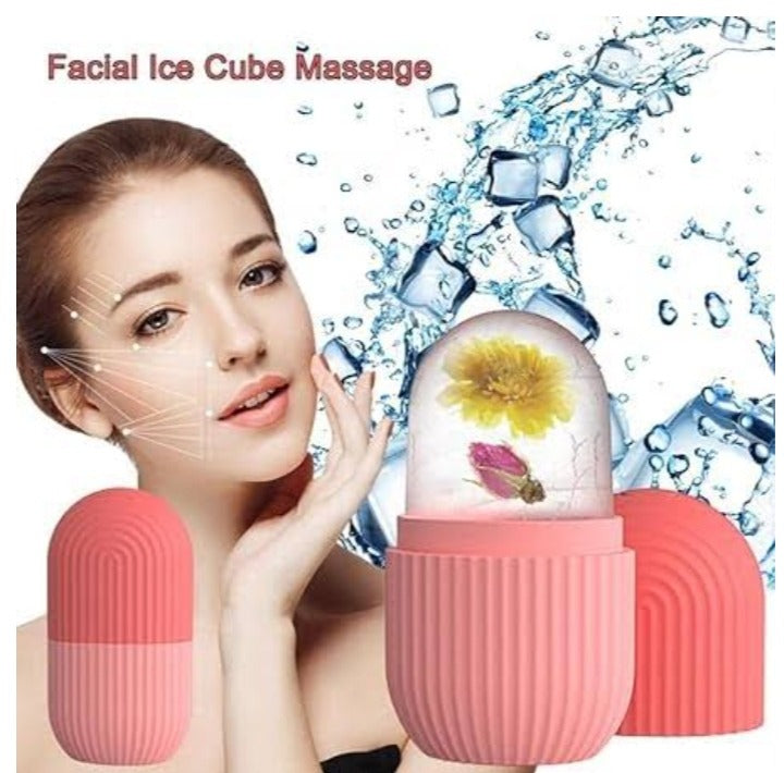 Silicone Ice Facial Roller Face Massager | Cryotherapy Glow Contour Cube for Eyes, Face & Neck | Natural Skin Tightening & Depuffing Beauty Tool (Random Color)