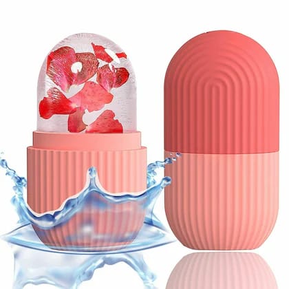 Silicone Ice Facial Roller Face Massager | Cryotherapy Glow Contour Cube for Eyes, Face & Neck | Natural Skin Tightening & Depuffing Beauty Tool (Random Color)