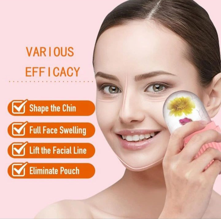 Silicone Ice Facial Roller Face Massager | Cryotherapy Glow Contour Cube for Eyes, Face & Neck | Natural Skin Tightening & Depuffing Beauty Tool (Random Color)