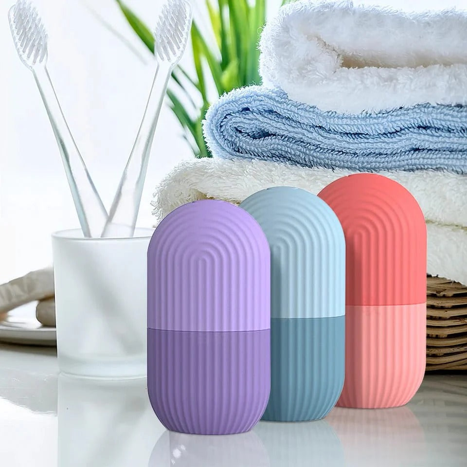 Silicone Ice Facial Roller Face Massager | Cryotherapy Glow Contour Cube for Eyes, Face & Neck | Natural Skin Tightening & Depuffing Beauty Tool (Random Color)
