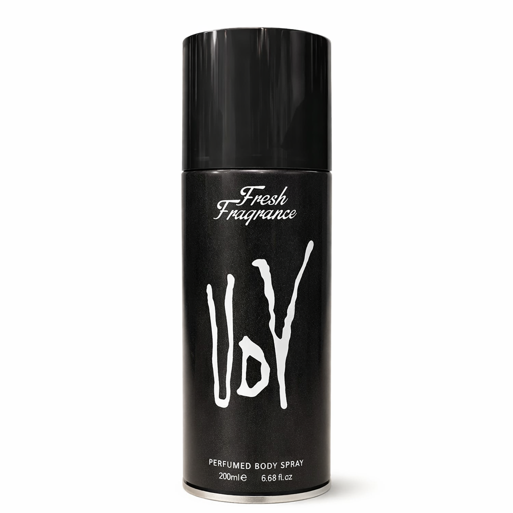 UDV Fresh Fragrance Perfumed Body Spray for Men | 200ml Premium Long-Lasting Deodorant Spray | Confident Everyday Elegance & Intense Freshness