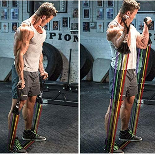 Multi-Purpose Power Resistance Bands Set | Premium Full-Body Exercise Stretch Bands with Handles & Anchors | Heavy-Duty Strength Training Tubes for Home Workout, Gym Fitness & Yoga