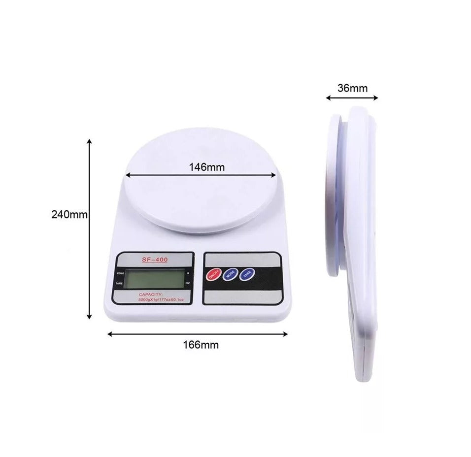 SF-400 Electronic Digital Kitchen Scale | High-Precision Food Weight Scale for Baking, Cooking & Diet Portion Control (10kg/1g - 5kg/1g)