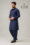 ZAM FABRIC Premium Men's Washnwear Suit | Unstitched Luxury Royal Navy Blue Shalwar Kameez Fabric for Men | Lightweight, Breathable & Wrinkle-Resistant All-Season Wear - Image 2